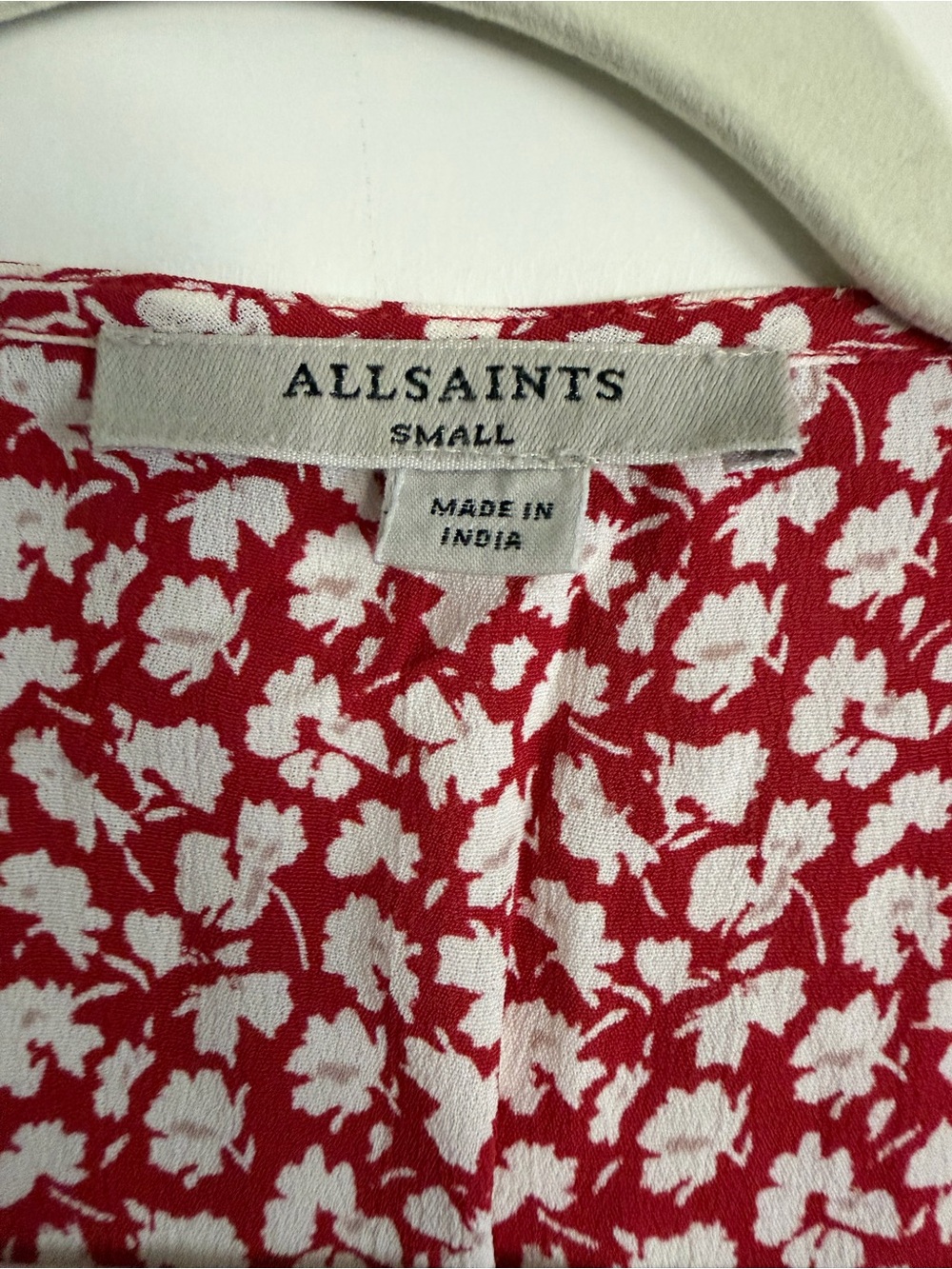 All Saints Red and White Floral Mini Dress